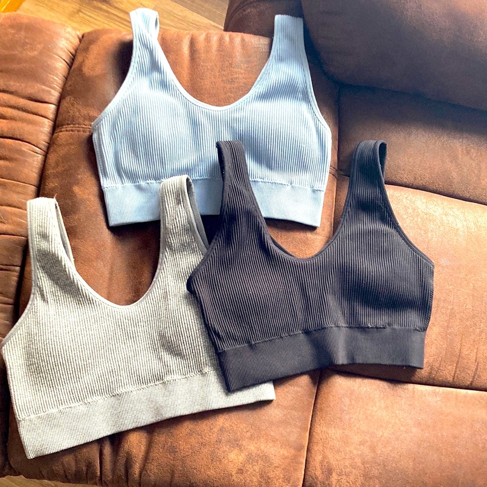 Aerie seamless lightly padded ribbed bralette